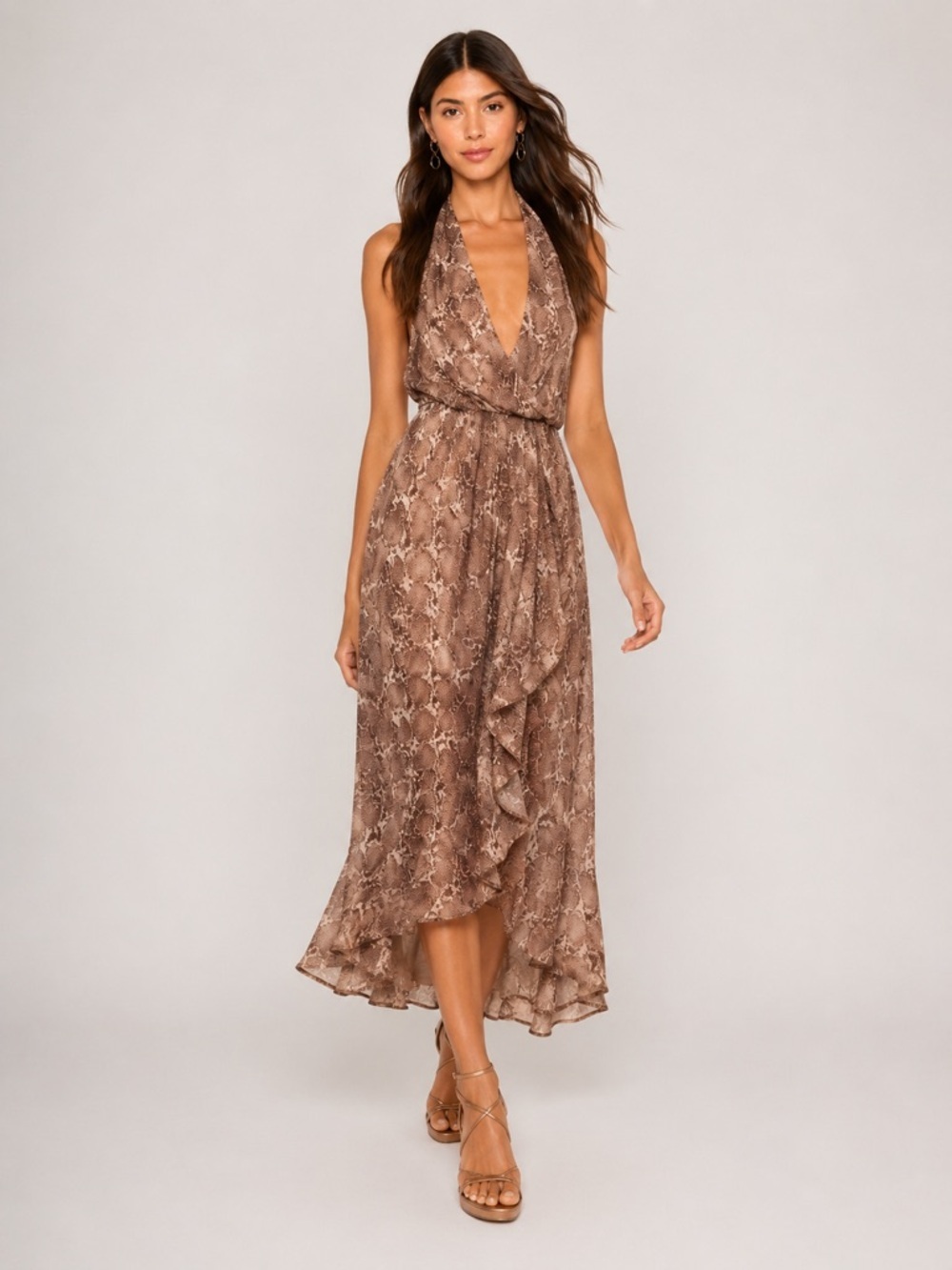 Haute Hippie Silk Halter Dress